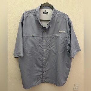 Habit Men’s 2XL Patriot Blue Seafarer Check Fishing Shirt UPF 40+ Vented Outdoor